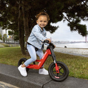 Child Riding Red Lime Green Berg Biky Mini Balance Bike