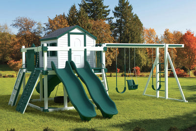 White and Green C-10 Hideout Vinyl Swing Set