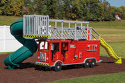 Outdoor Wooden Fire Truck Playset