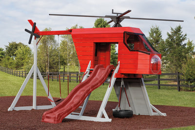 Wooden Helicopter Playset