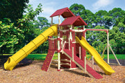 Almond and Red RL-10 Cliff Lookout Vinyl Swing Set