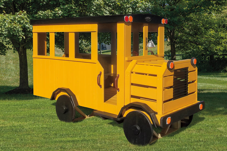 Outdoor Wooden School Bus Playset