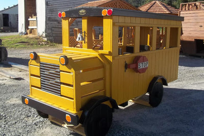Outdoor Wooden School Bus Playset 